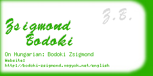 zsigmond bodoki business card